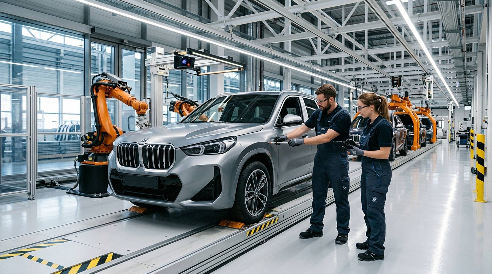 Fertigungslinie und Qualitätsprüfung im BMW Group Werk Regensburg