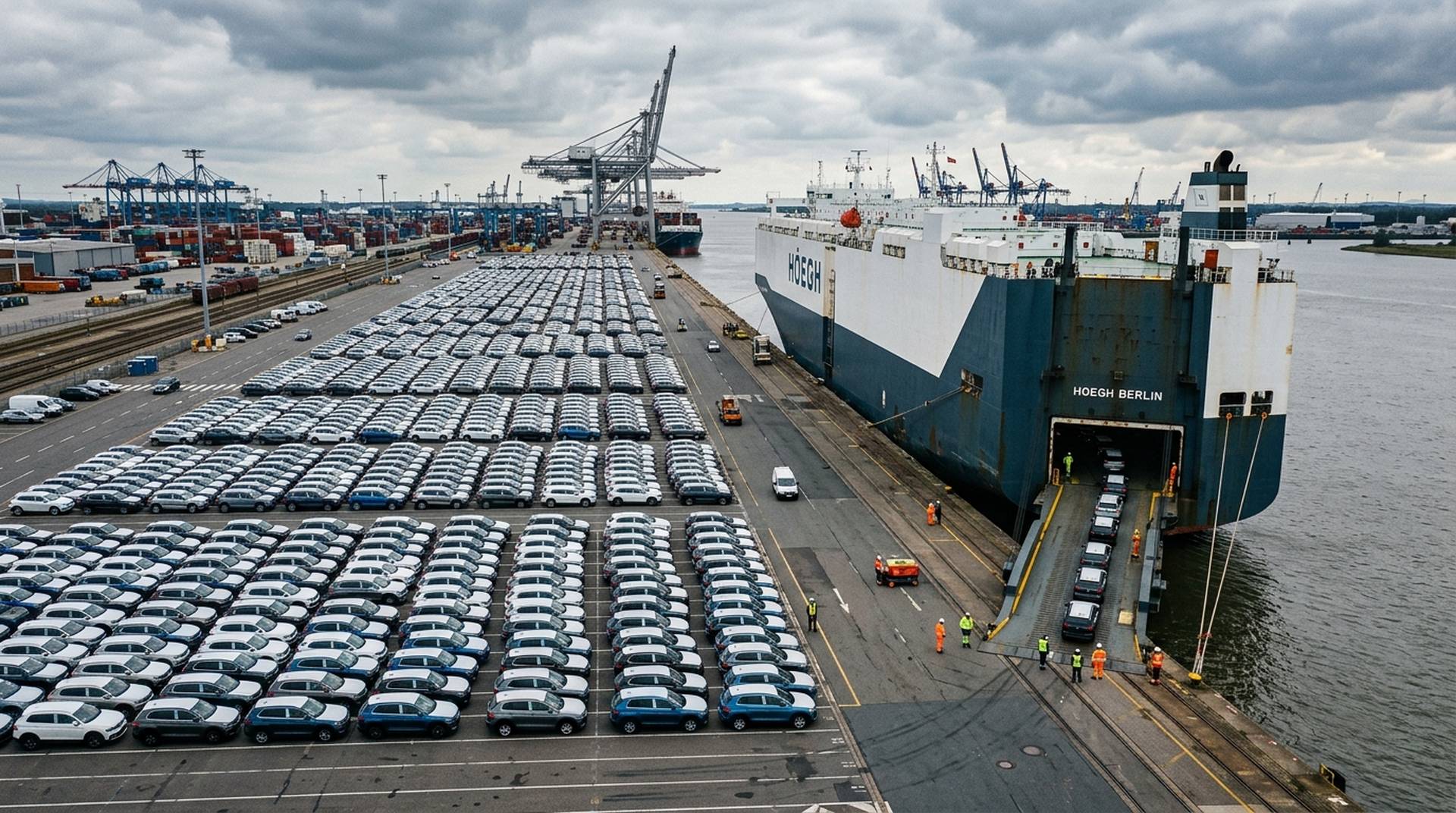 EU Importbremse China Plug-in-Hybride Autotransporter Hafen